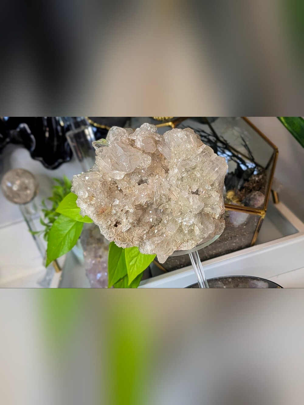 Clear Quartz Crystal Cluster Dual Sided